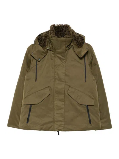 Save The Duck Eco-friendly Parka With Adjustable Hood And Flap Pockets In Green