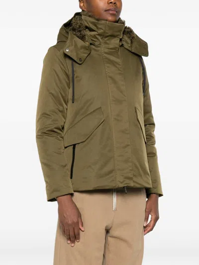 Save The Duck Eco-friendly Parka With Adjustable Hood And Flap Pockets In Green