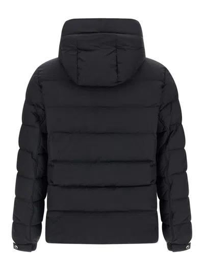 Tatras Domiziano Black Down Jacket With Fixed Hood And Logo Patch On The Sleeve In Tech Fabric Man In Black