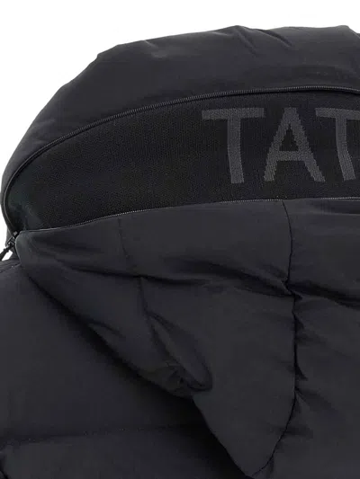 Tatras Domiziano Black Down Jacket With Fixed Hood And Logo Patch On The Sleeve In Tech Fabric Man In Black