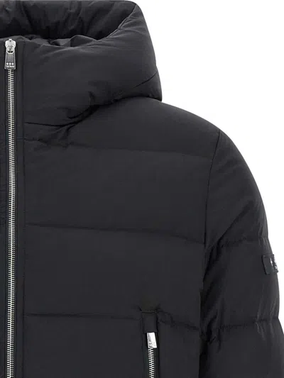 Tatras Domiziano Black Down Jacket With Fixed Hood And Logo Patch On The Sleeve In Tech Fabric Man In Black