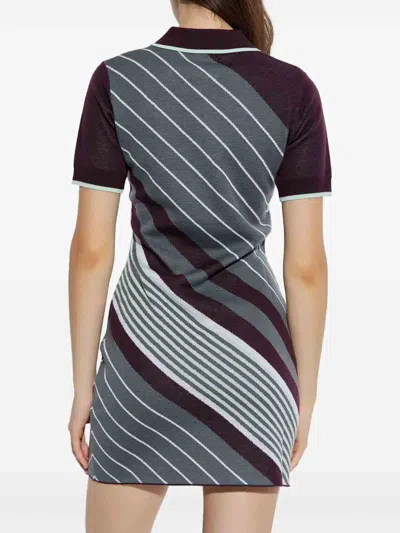 Casablanca "diagonal" Tennis Polo Dress In Purple