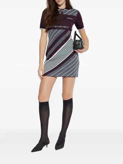 Casablanca "diagonal" Tennis Polo Dress In Purple