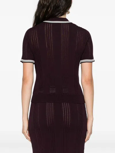 Casablanca Cotton Knit Polo Shirt In Brown