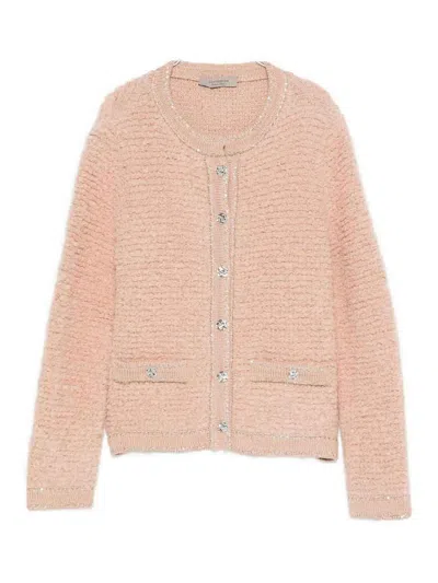 D Exterior Knitted Cardigan With Decorative Buttons In Neutral