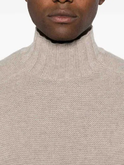 Alpha Studio High-neck Sweater In Gray