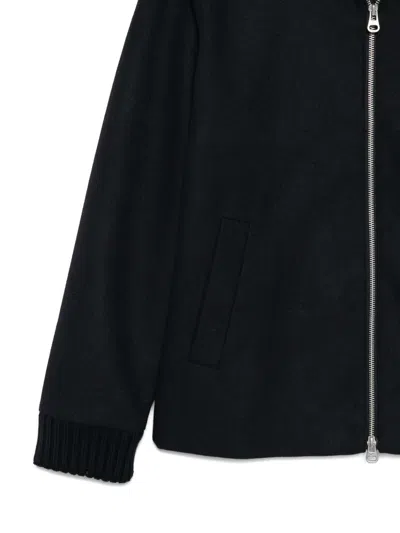 Daniele Alessandrini Minimalist Black Jacket With Front Zipper And Quilted Lining In Black