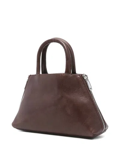 Coperni Trapezoidal Brown Calfskin Handbag In Brown