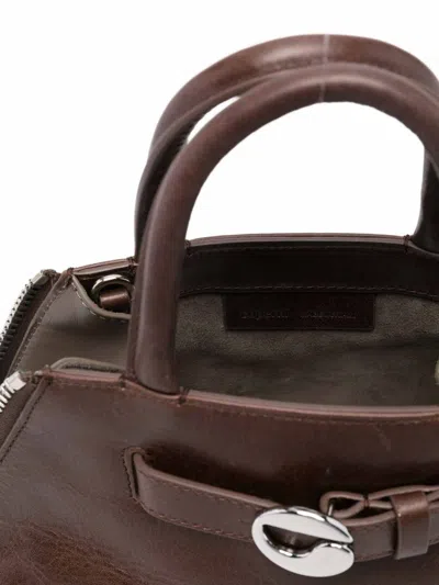 Coperni Trapezoidal Brown Calfskin Handbag In Brown
