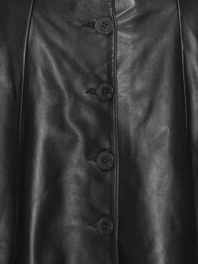 Rotate Birger Christensen Leather Miniskirt With Suspenders Rotate In Black