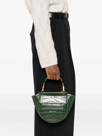 Wandler Womens Olive Croco Hortensia Mini Crocodile-effect Leather Shoulder Bag In Green