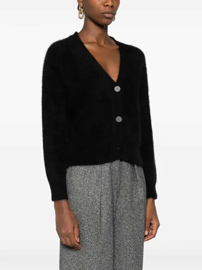Tabaroni Cashmere Cashmere Sweater With Classic Round Neckline In Black
