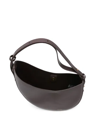 Soeur Crescent-shaped Bordeaux Leather Shoulder Bag In Red