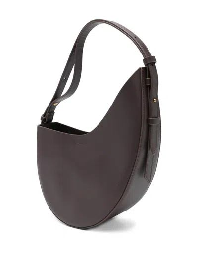 Soeur Crescent-shaped Bordeaux Leather Shoulder Bag In Red
