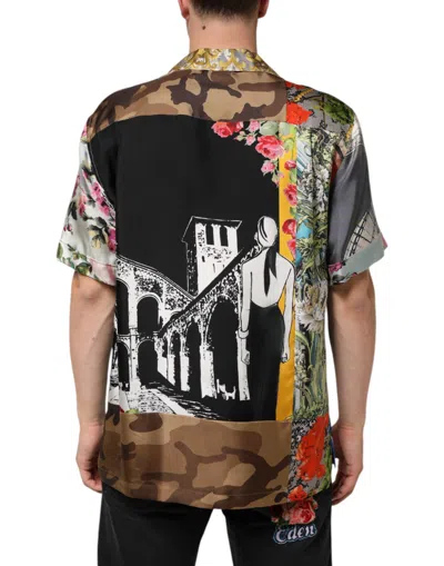 Pre-owned Dolce & Gabbana Multicolor Silk Opera Print Men Casual Men's Shirt ()