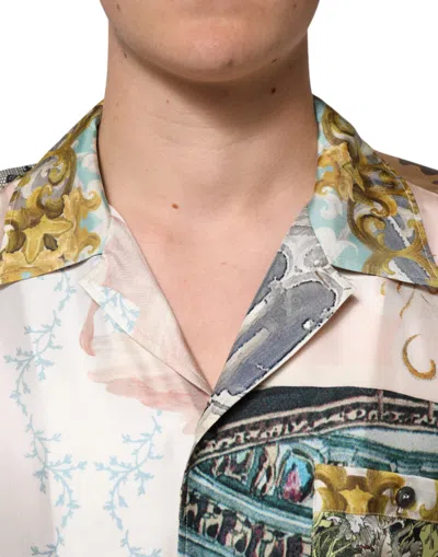 Pre-owned Dolce & Gabbana Multicolor Silk Opera Print Men Casual Men's Shirt ()