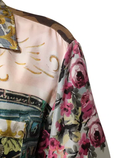 Pre-owned Dolce & Gabbana Multicolor Silk Opera Print Men Casual Men's Shirt ()