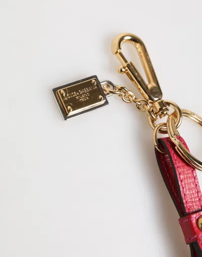 Dolce & Gabbana Red Yellow Mini Espadrille Style Charm Keychain Keyring In Multi