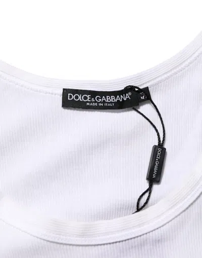 Pre-owned Dolce & Gabbana White Sleeveless Round Neck Tank Top Men's T-shirt ()