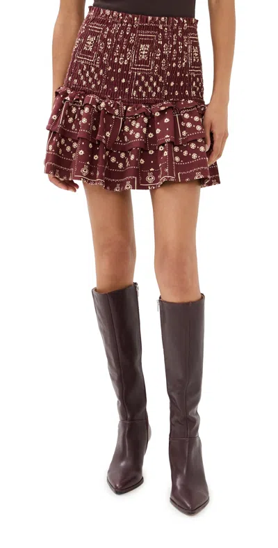 Alix Of Bohemia Maria Panel Mini Skirt In Saddle In Brown