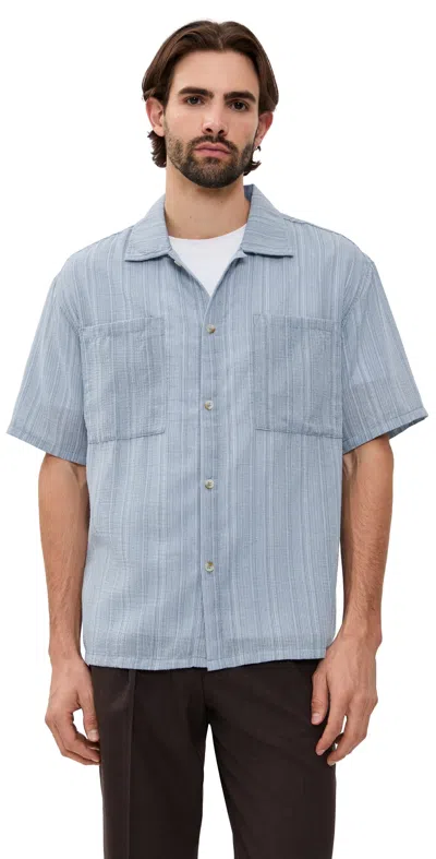 Rhythm Relaxed Fit Short Sleeve Shirt Blue In Blue