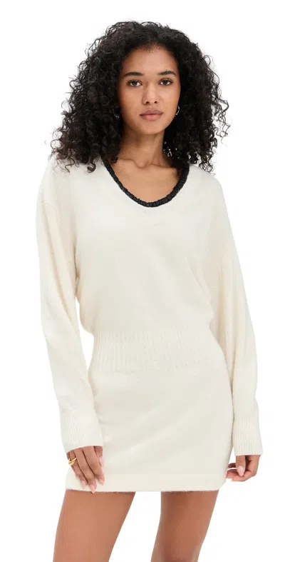 Alexis Colby Wool-blend Sweater Mini Dress In White