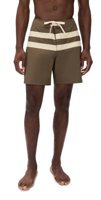 Rhythm Twin Fin Swim Trunks 7 Earth In Brown