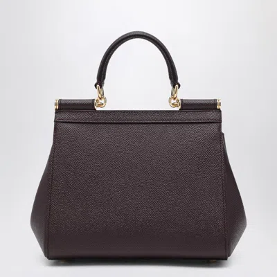 Dolce & Gabbana Large Wine-colored Sicily Hand Bag In Burgundy