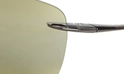 Maui Jim Lighthouse 65mm Polarized Rectangle Sunglasses In Green