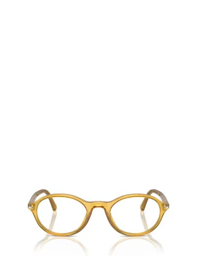 Persol Womens Yellow Po3351v Round-frame Acetate Optical Glasses In Brown