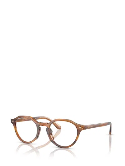 Giorgio Armani Logo-print Glasses In Brown