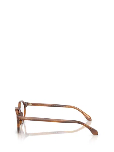 Giorgio Armani Logo-print Glasses In Brown