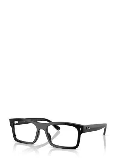 Ray Ban Womens Rx5435 Rectangle-frame Acetate Eyeglasses Black In Black