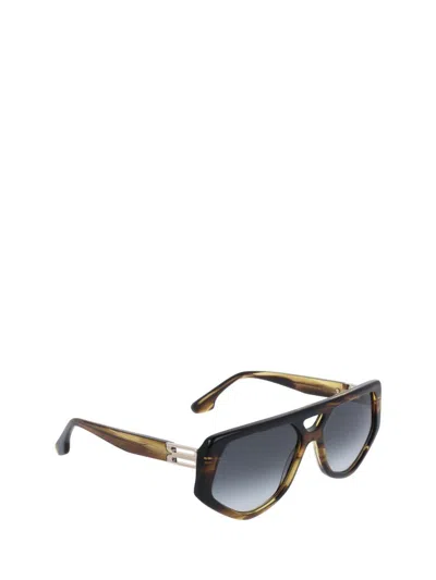 Victoria Beckham 58mm Modified Rectangle Sunglasses In Brown