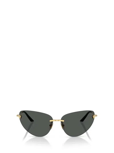 Versace 64mm Oversize Rimless Gradient Cat Eye Sunglasses In Black