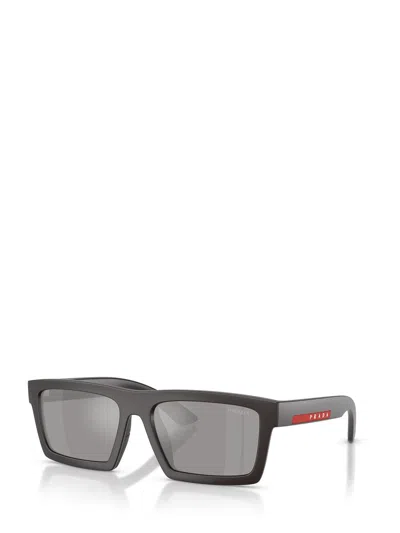 Prada Linea Rossa 55mm Rectangular Sunglasses In Black