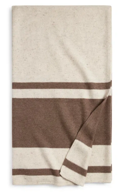 Nordstrom Stripe Wool & Cashmere Throw Blanket In Brown