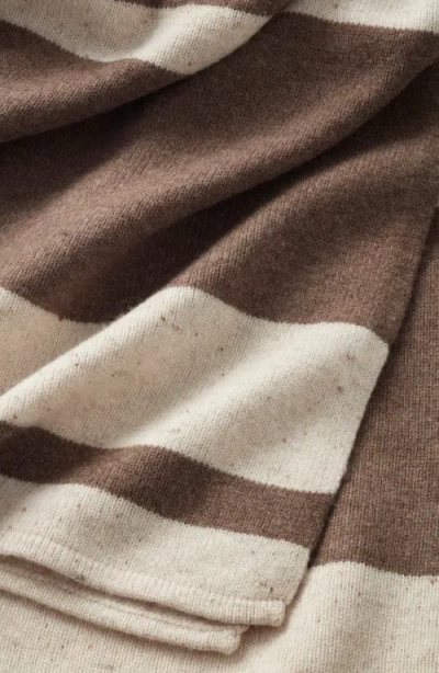 Nordstrom Stripe Wool & Cashmere Throw Blanket In Brown