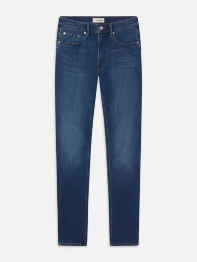 Frame Five-pocket Design Straight Jeans In Blue