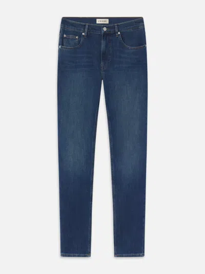 Frame Five-pocket Design Straight Jeans In Blue