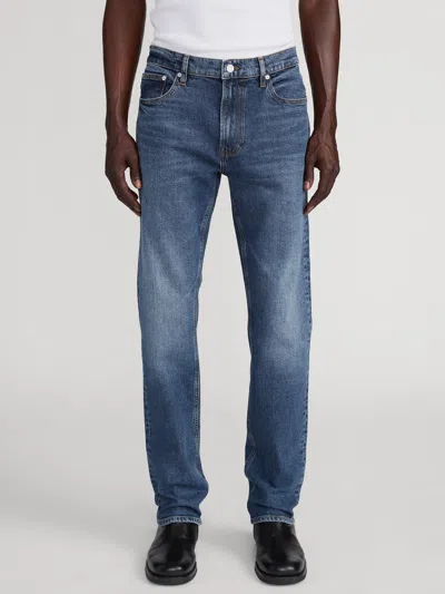 Frame Five-pocket Design Straight Jeans In Blue