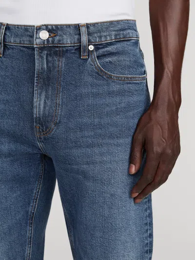 Frame Five-pocket Design Straight Jeans In Blue