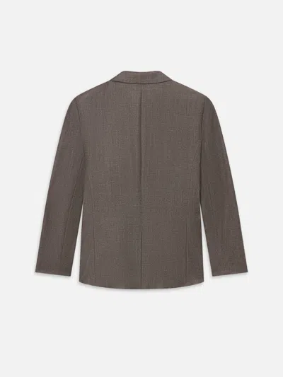 Frame Double Breasted Blazer In Brown