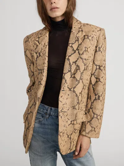 Frame The Snake Borrowed Blazer In Brown