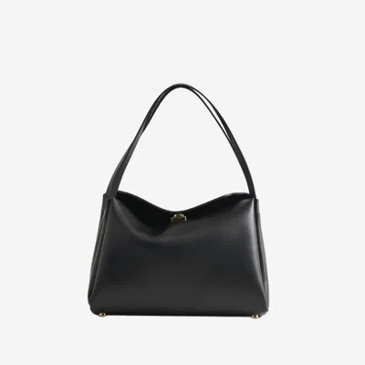 Themoirè Eudora Double-handle Top-handle Tote Bag In Black