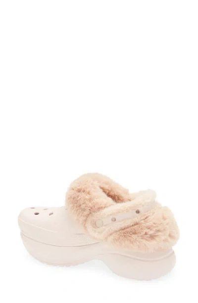 Crocs Bae Fleece Lined Platform Clog In Neutral