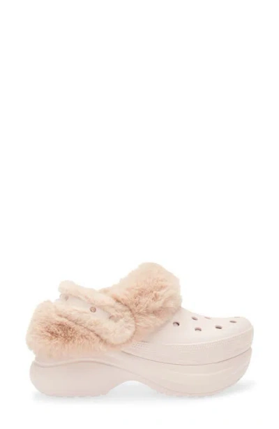Crocs Bae Fleece Lined Platform Clog In Neutral