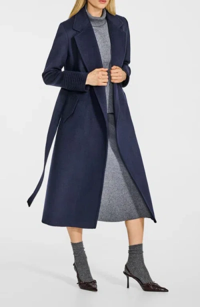 Sentaler Alpaca & Wool Wrap Coat In Blue