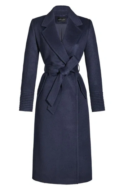 Sentaler Alpaca & Wool Wrap Coat In Blue