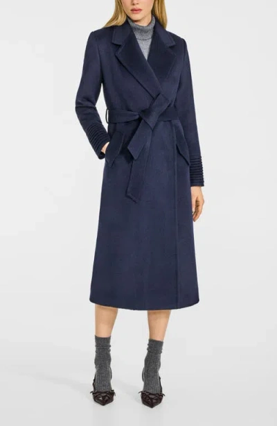 Sentaler Alpaca & Wool Wrap Coat In Blue